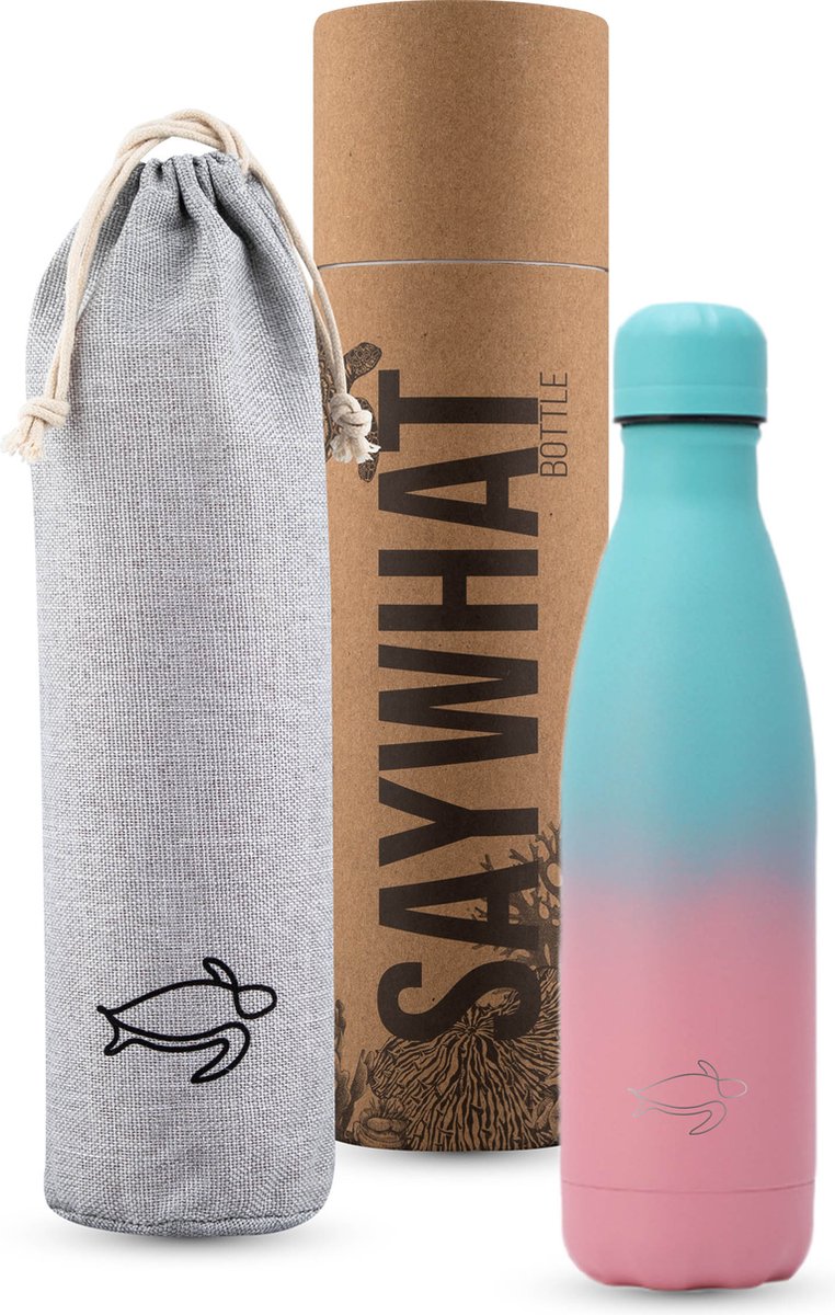 Saywhat Bottle Blue and Pink - 500ml - Drinkfles - Waterfles - Thermosfles - Thermoskan