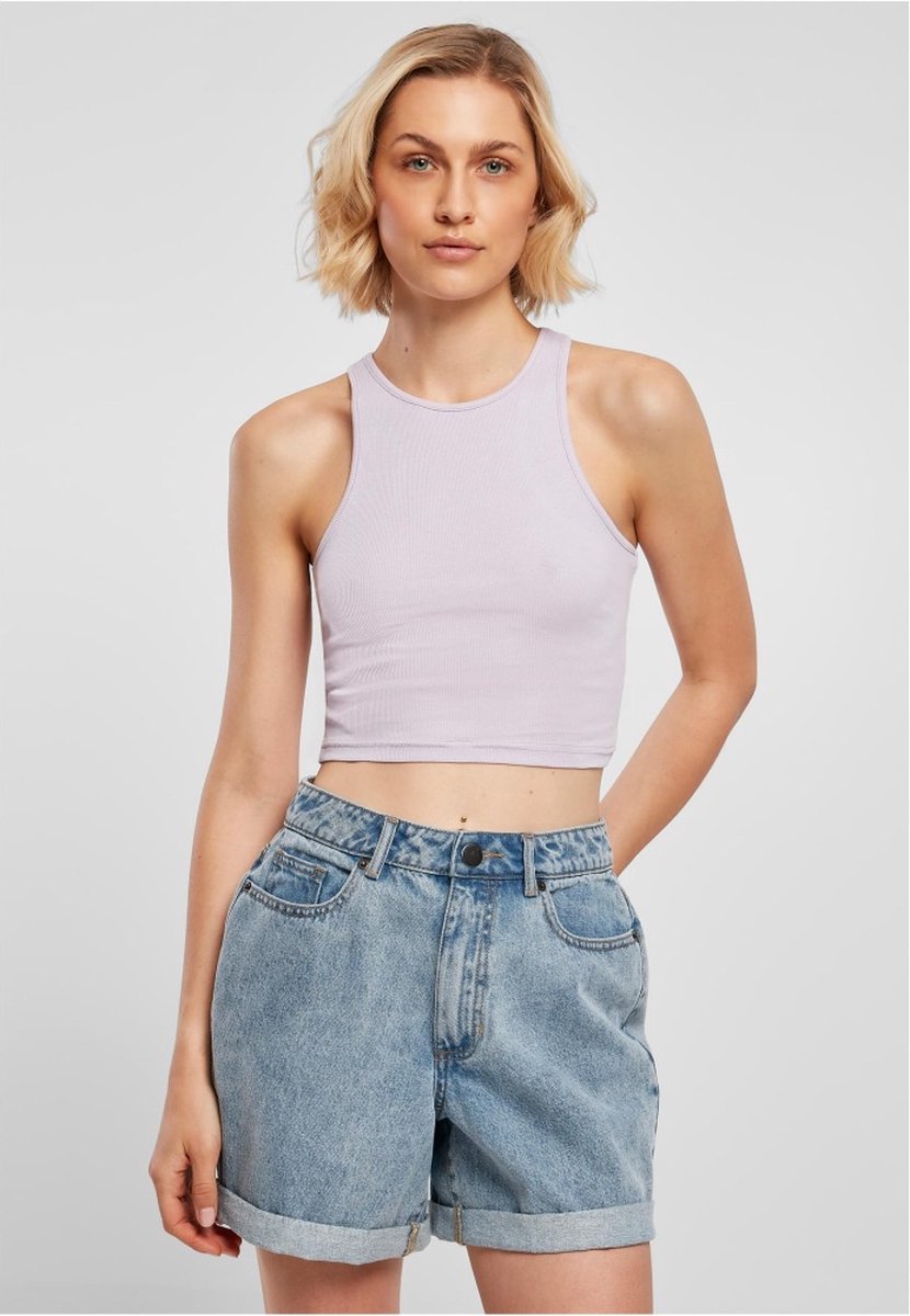 Urban Classics Rib Crop top M Paars