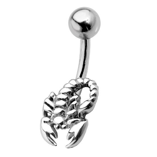 JoyS Navel piercing Schorpioen Sterling zilver 925 geoxideerd
