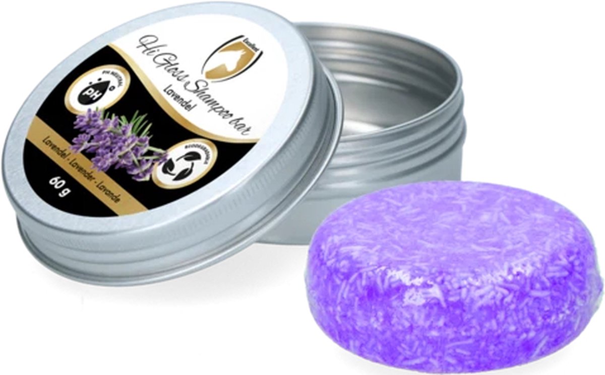 Excellent Hi Gloss Shampoo bar Lavendel - Reinigende en verzorgende kracht - Paarden - 60 gr - Holland Animal Care