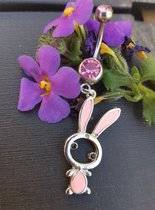 Navelpiercing Bunny Roze