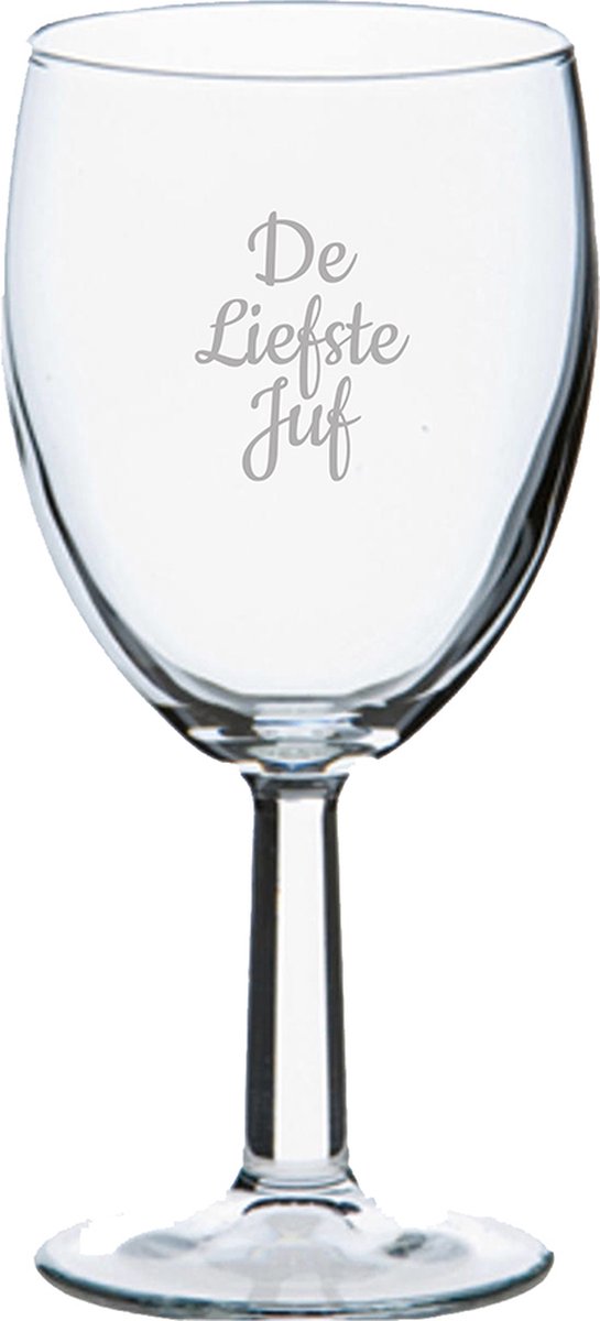 Gegraveerde wijnglas 24,5cl De Liefste Juf