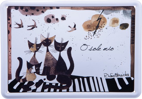 Goebel - Rosina Wachtmeister | Carte de vœux en métal O sole mio | Carte postale - 14cm