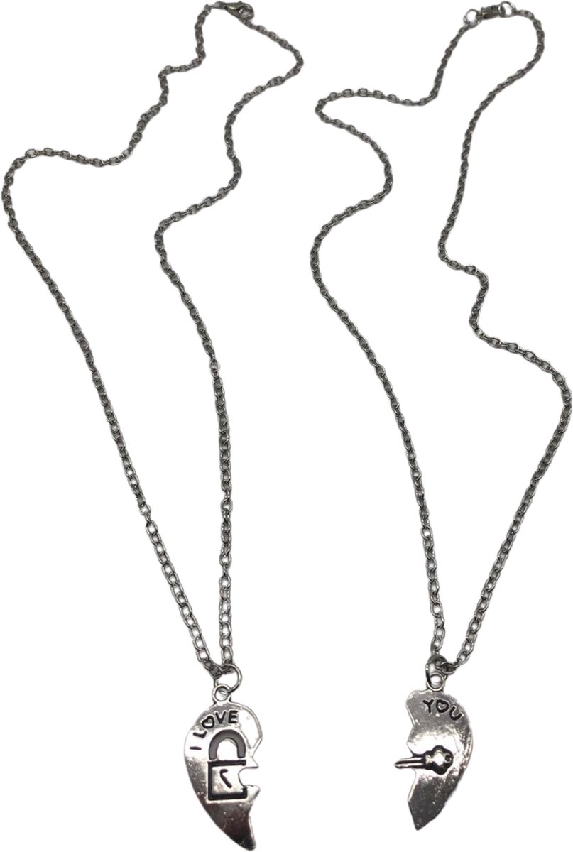 I love you duo ketting, Chain, Necklace, Couple, Valentijn, Real love, Gift  | bol