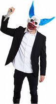 verkleedmasker Scary Clown latex blauw one-size