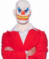 gezichtsmasker enge clown 32 x 30 cm latex wit