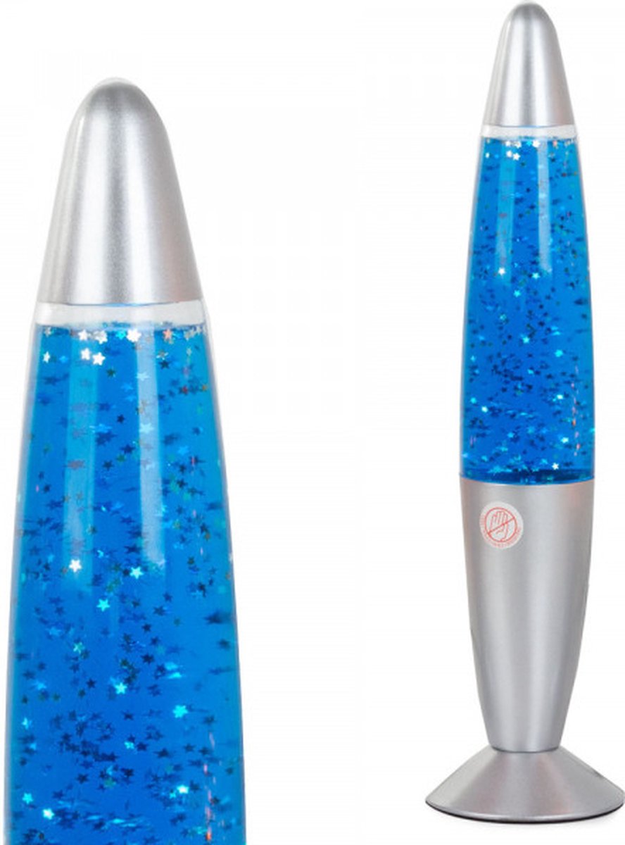 verk. decoratieve lavalamp - nachtlamp - glitter lamp - blauw