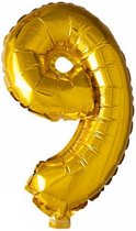 folieballon cijfer 9 goud 102 cm