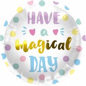 folieballon Have a Magical Day stippen 45 cm wit