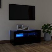 Tv-meubel met LED-verlichting 90x35x40 cm zwart