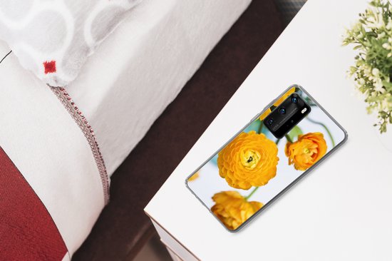 Coque Huawei P40 Pro - Fleurs - Extérieur - Oranje - Coque de téléphone en Siliconen