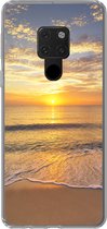 Geschikt voor Huawei P40 Lite hoesje - Strand - Zonsondergang - Zee - Siliconen Telefoonhoesje