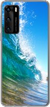 Geschikt voor Huawei P40 hoesje - Een close-up van een golf die breekt voor de kust van Hawaii - Siliconen Telefoonhoesje