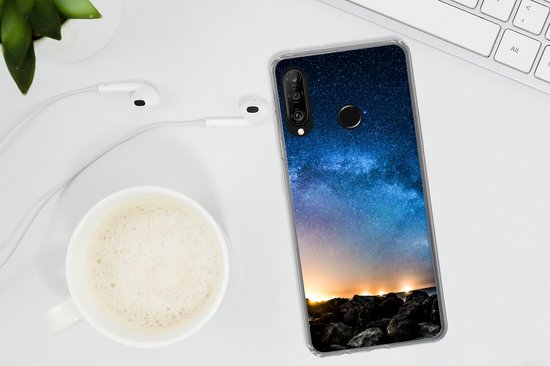 Telefoonhoesje Geschikt voor Huawei P30 Lite hoesje - Sterrenstelsel - Heelal - Zon - Jongens - Meisjes - Kinderen - Siliconen Telefoonhoesje Telefoonhoesje
