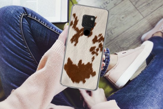 Coque Huawei P40 Lite - Cuir de vachette à pois rouges orange - Coque en Siliconen pour téléphone