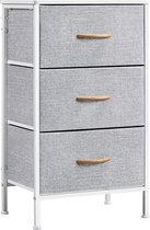 FURNIBELLA - bijzettafel - kast - bijzetkast - commode - zijkast met lade en verstelbare legplank, keukenkast met lamellendeur, nachtkastje, woonkamer, slaapkamer, kantoor, hal, vi