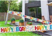 markeerlint Happy Bday stippen 15 meter wit