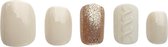 Nailsupplier 'Ivory Days' | Ivoor witte feestelijke nepnagels met print | Plaknagels | Kunstnagels met lijm | Press on nails