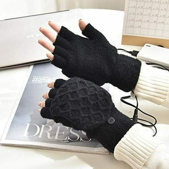 Nixnix - USB verwarmde handschoenen - Zwart - 1 Paar - Gebreid -  Thuiswerken - Koude... | bol.com
