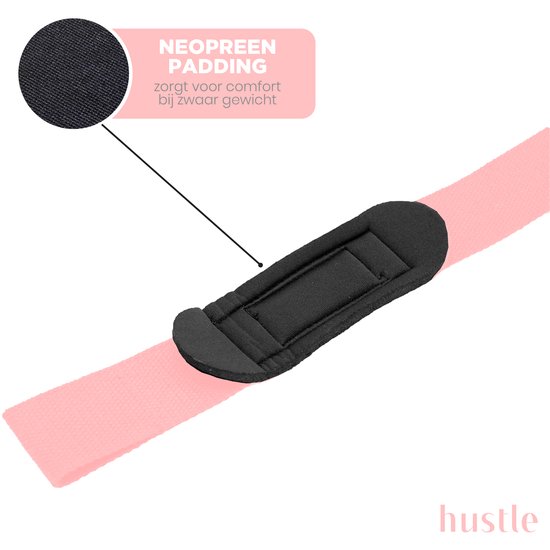 hustle Roze Lifting Straps met Padding en Antislip Padded Lifting Grips/Hooks...