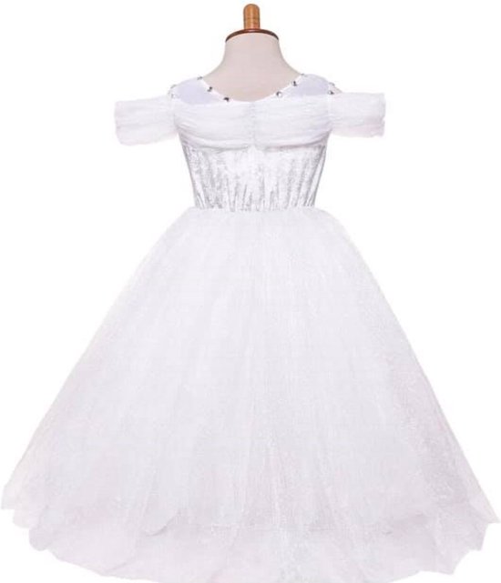 Prinsessen jurk wit met vlinders  maat  104/116
