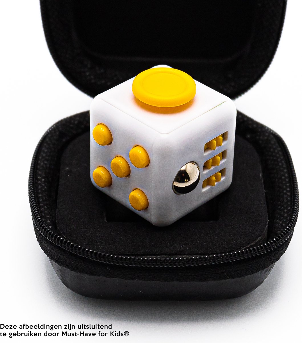 Fidget Cube "Wit-Geel" - Fidget Toys - Anti Stress Speelgoed - Stressbal - Hoogsensitiviteit - HSP