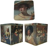 Rijksmuseum - Bewaarblik - Voorraadblik - Vierkant - Los deksel - Kunst - LBH 13 x 13 x 14 cm