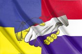 Astuce pour le jour du roi ! Drapeau ukrainien et néerlandais en un | Drapeau ukrainien en combinaison avec le drapeau néerlandais ! Oranje 200x 100 cm