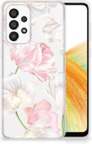 GSM Hoesje Geschikt voor Samsung Galaxy A33 5G Back Case TPU Siliconen Hoesje Doorzichtig Mooie Bloemen