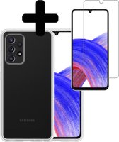 Hoesje Geschikt voor Samsung A33 Hoesje Siliconen Case Met Screenprotector - Hoes Geschikt voor Samsung Galaxy A33 Hoes Siliconen - Transparant