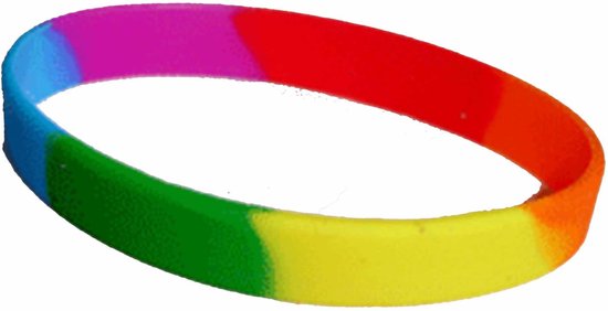 Siliconen armbandjes - stretch - regenboog - polsbandjes - volwassenen - pride