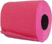 1x Fuchsia toiletpapier rol 140 vellen - Fuchsia roze thema feestartikelen decoratie - WC-papier/pleepapier