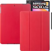 Tablet Hoes + Standaardfunctie- Geschikt voor Samsung Galaxy Tab S6 Lite Hoes - 10.4 inch (2021, 2022) - Rood