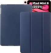 Tablet Hoes + Standaardfunctie - Geschikt voor iPad Mini Hoes 6e Generatie - 8.3 inch (2021) - Donker Blauw