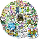 50 Wiet Stickers | Cannabis/Magic Mushrooms/Weed/Stoner/Trippy Hippie - voor laptop, ipad, telefoon, schrift, muur etc.