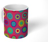 Mok - Koffiemok - Tandwielen - Patronen - Vintage - Regenboog - Mokken - 350 ML - Beker - Koffiemokken - Theemok