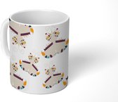 Mok - Koffiemok - Vlinders - Patronen - Dieren - Mokken - 350 ML - Beker - Koffiemokken - Theemok