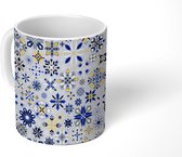 Mok - Koffiemok - Winter - Sneeuwvlok - Luxe - Design - Mokken - 350 ML - Beker - Koffiemokken - Theemok