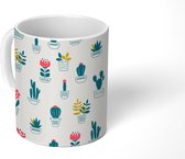 Mok - Koffiemok - Cactus - Patronen - Bloemen - Mokken - 350 ML - Beker - Koffiemokken - Theemok