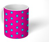 Mok - Koffiemok - Blauw - Stippen - Design - Mokken - 350 ML - Beker - Koffiemokken - Theemok