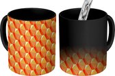 Magische Mok - Foto op Warmte Mokken - Koffiemok - Oranje - Patronen - 3D - Magic Mok - Beker - 350 ML - Theemok
