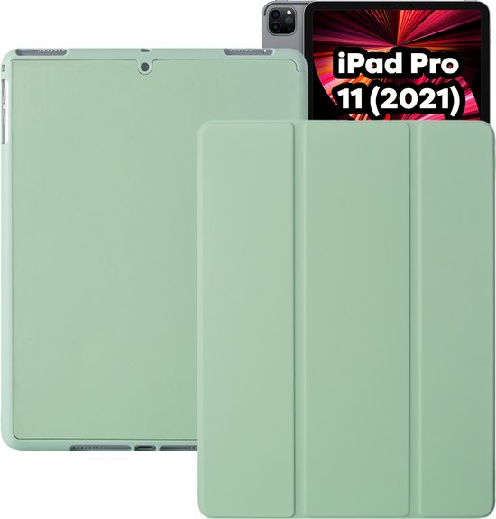 Tablet Hoes + Standaardfunctie - Geschikt voor iPad Pro 11 inch Hoes - Licht Groen