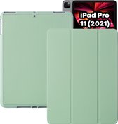 iPad Pro 11 (2021) Hoes - Smart Folio iPad Pro Cover Groen met Pencil Vakje - Premium Hoesje Case Cover voor de Apple iPad Pro 3e Generatie 11 2021
