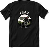 Trail T-Shirt | Mountainbike Fiets Kleding | Dames / Heren / Unisex MTB shirt | Grappig Verjaardag Cadeau | Maat XL