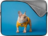 Laptophoes 15 inch  | Bulldog | Zachte binnenkant | Luxe Laptophoes | Kwaliteit Laptophoes met foto