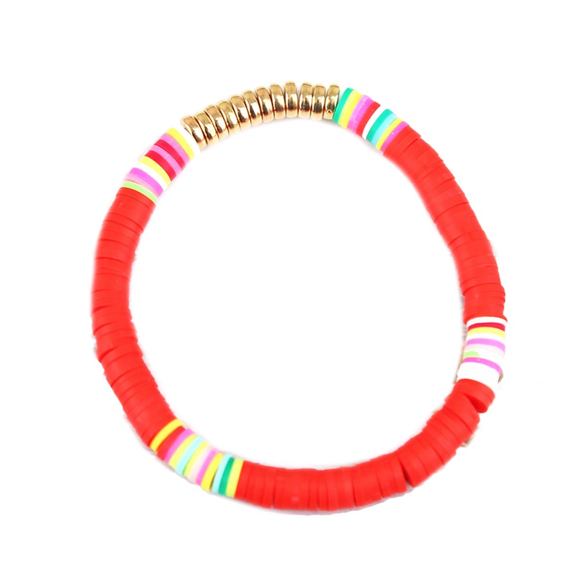 Boho kralen armband | bohemian | regenboog | kralen | zomer | rood