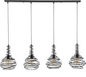 Cocoon - Hanglamp - metalen armatuur - zwart gepoedercoat - 4 lichtpunten