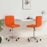 Eetkamerstoelen 2 st draaibaar kunstleer oranje