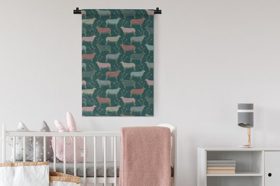 Tapisserie - Tapisserie - Motifs - Cerf - Vert - 60x90 cm - Tapisserie