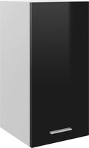 vidaXL Hangkast 29,5x31x60 cm spaanplaat hoogglans zwart